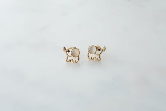 Gold Elephant Earrings | bm-color